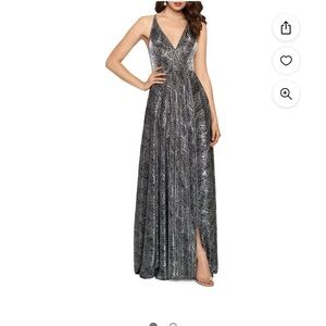 Women's Galaxy Metallic V-Neck Gown